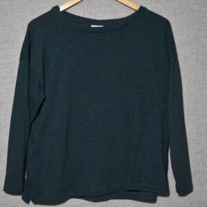 Pure Jill Long Sleeve Boat Neck Top Womens XL Teal